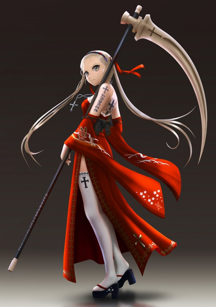 Аниме девушка с косой