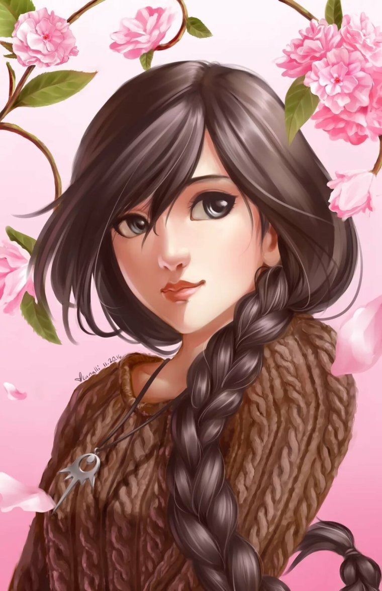 Аниме сероволосая девушка