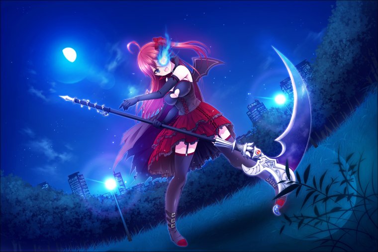 Аниме девочка с косой