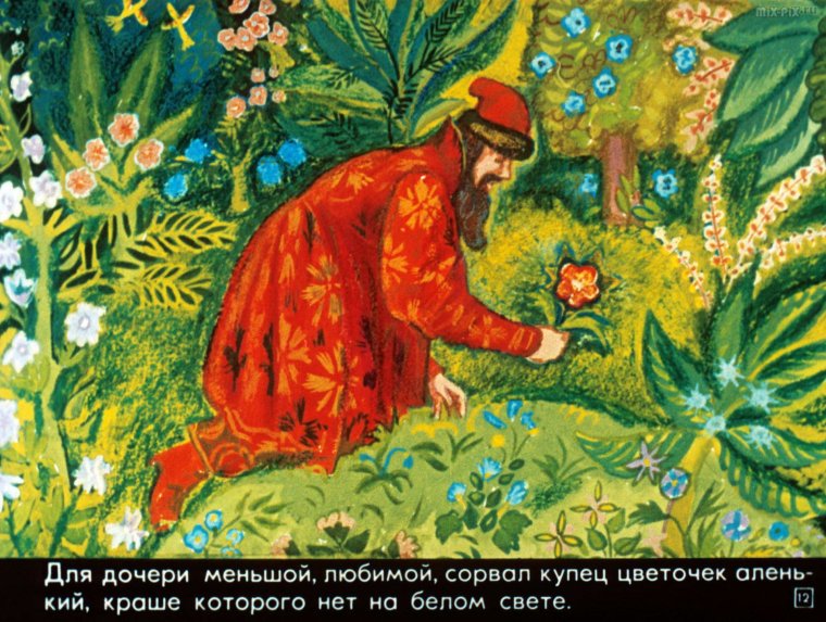 Аленький цветочек Сергей Аксаков иллюстрации