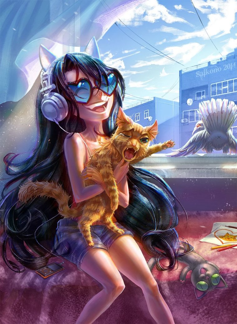 Аниме девушки кошки