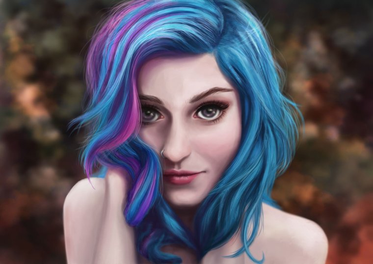 Синеволосая девушка