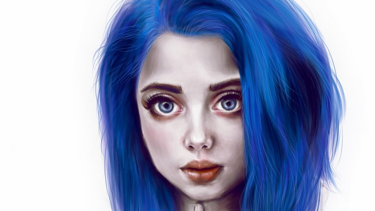 Синеволосая девушка