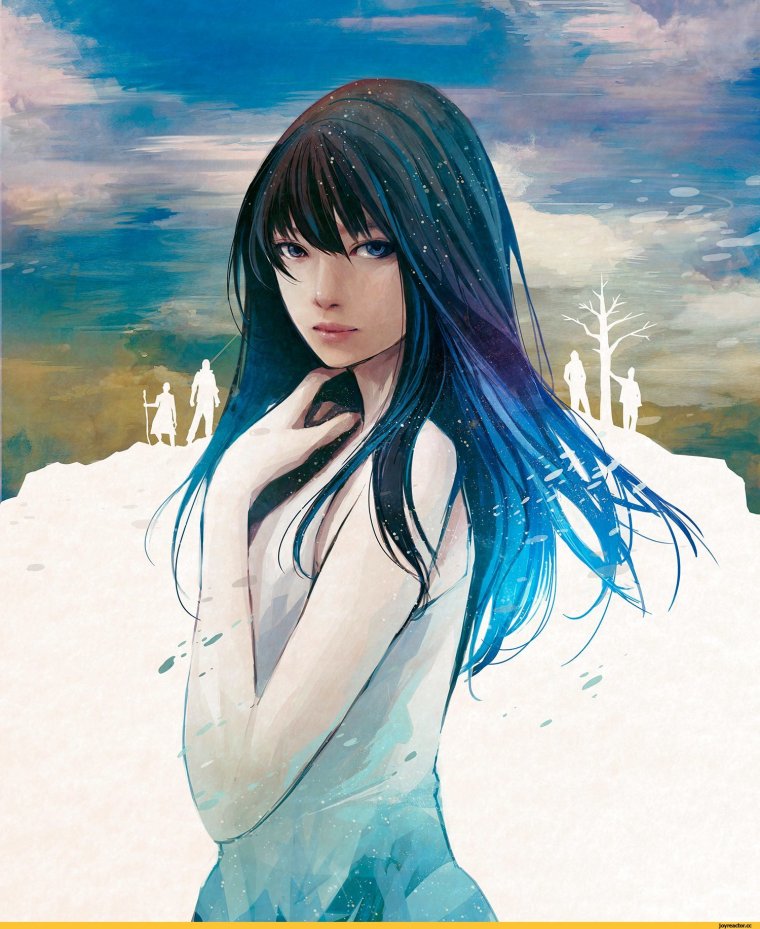 Голубые волосы арт