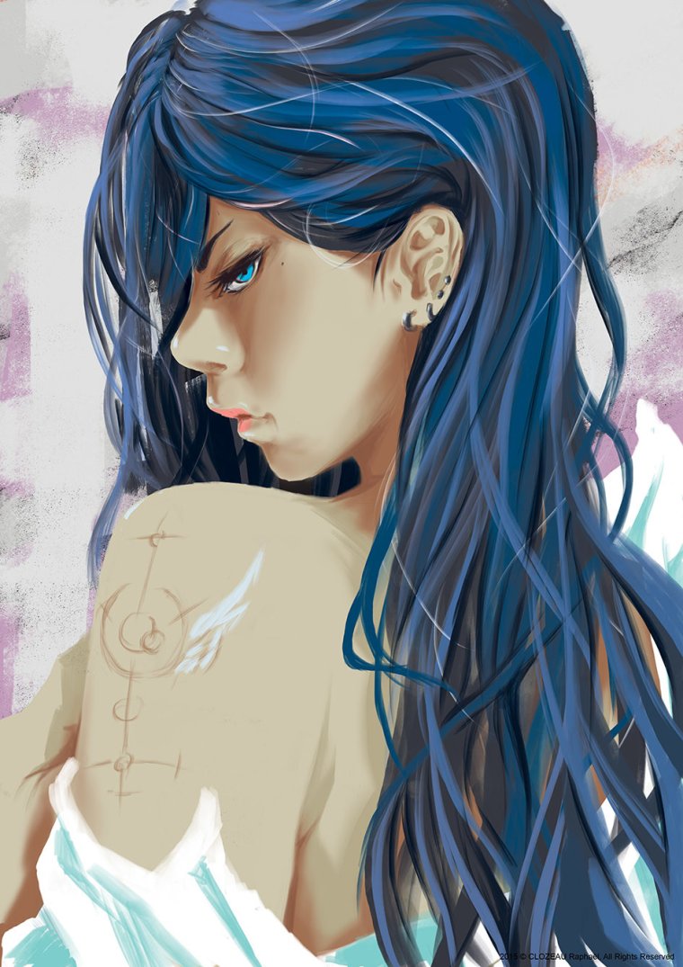 Синие волосы арт