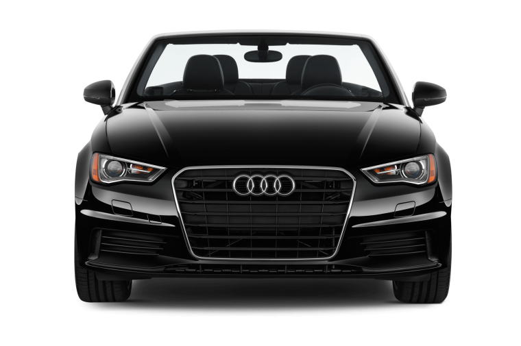 Машина Ауди спереди на белом фоне