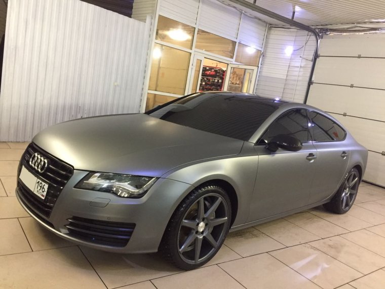 Ауди а6 с5 серый матовый хром