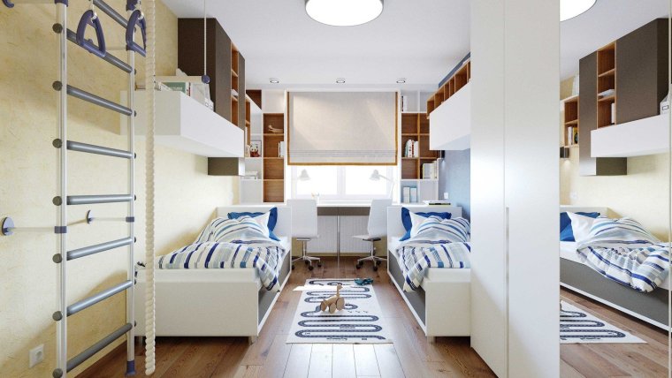 Планировка спальни для двух мальчиков