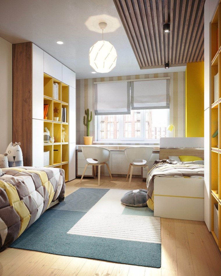 Планировка детской комнаты для двоих