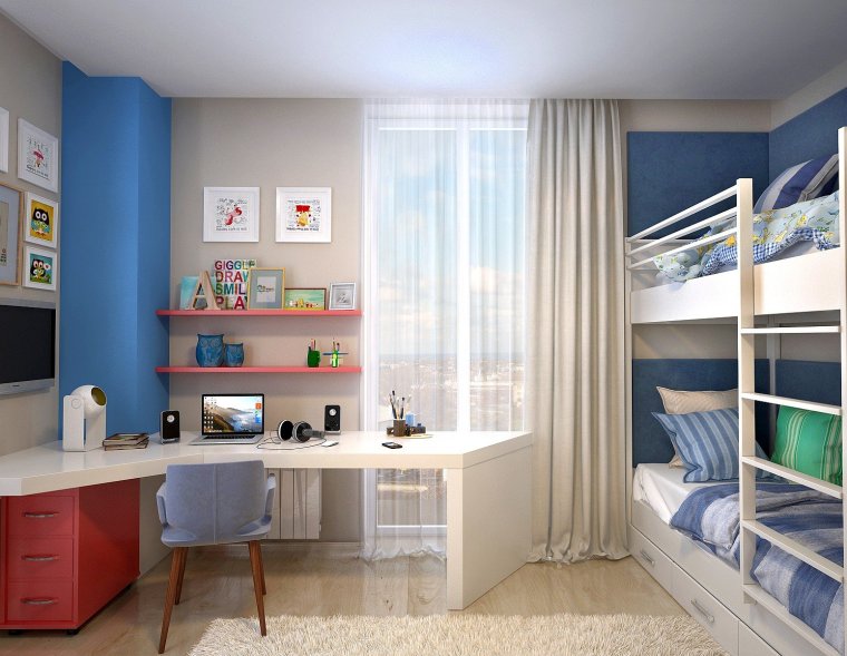 Детская комната для двоих школьников