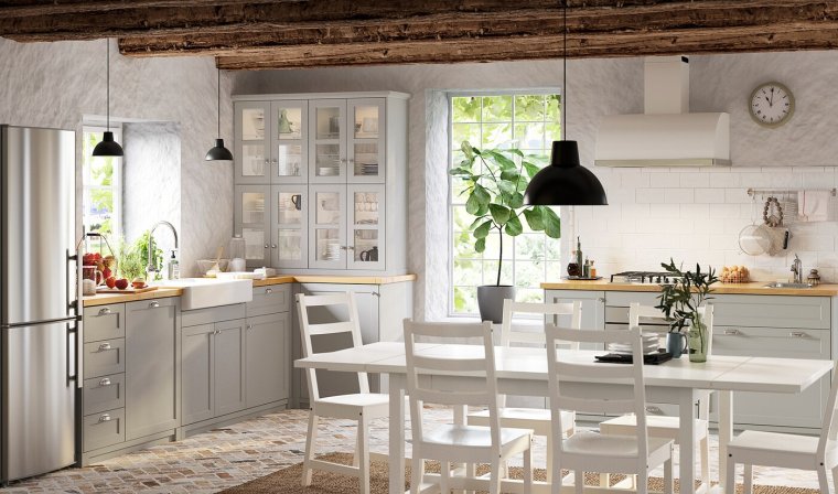 Кухня икеа Воксторп белая