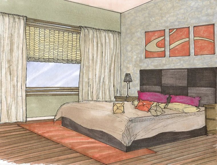 Спальня для рисования