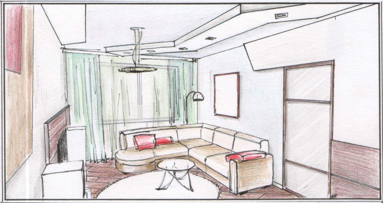 Нарисовать интерьер комнаты