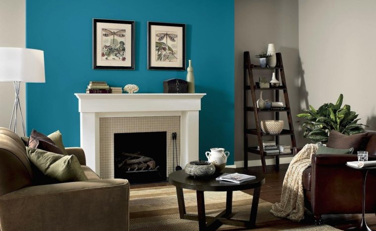 Зеленые стены в интерьере