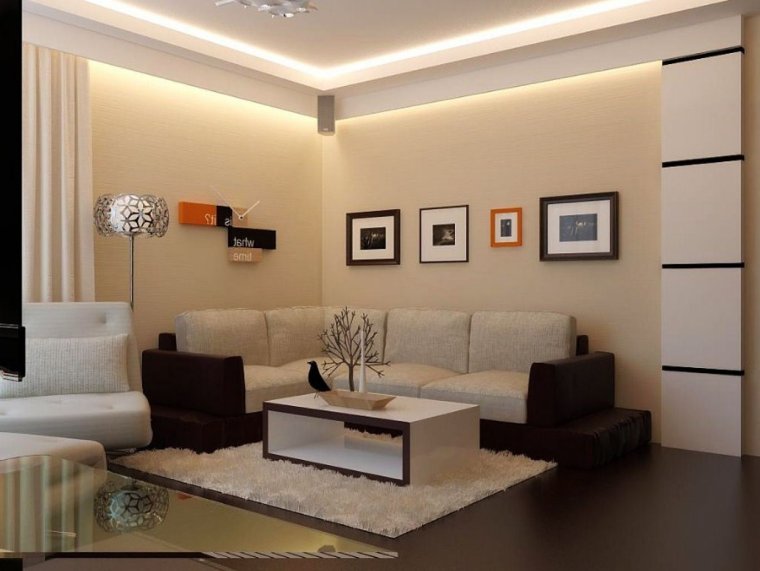 Гостиная с окрашенными стенами