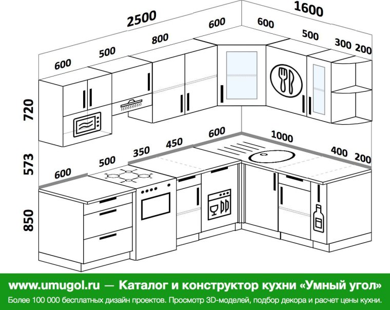 Кухня 160 на 180 угловая