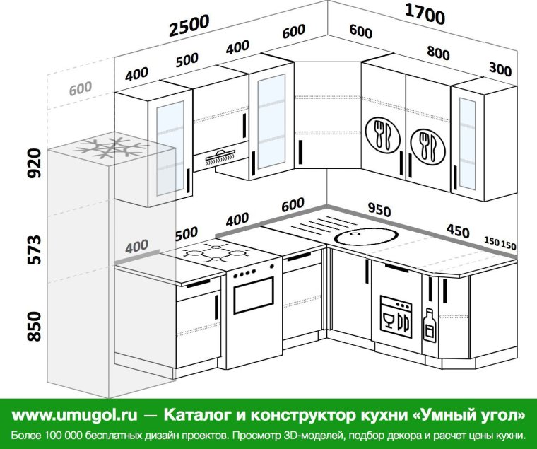 Конструктор угловой кухни