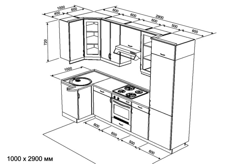 Как рассчитать угловую кухню самостоятельно