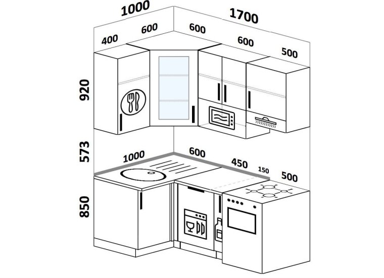 Кухня модули Верхние на 920