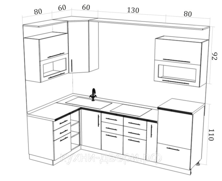 Бланка СТЛ.123.00 кухонный гарнитур левый белый/венге