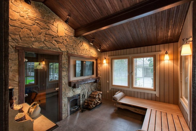 Внутренний интерьер бани