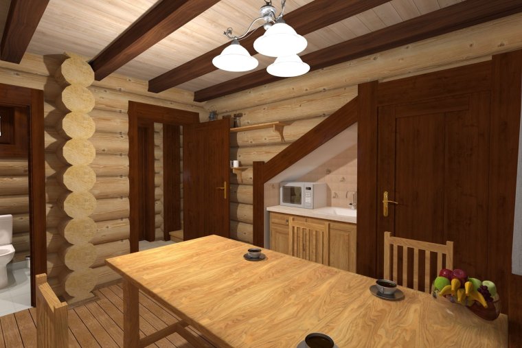 Интерьер бани с комнатой отдыха