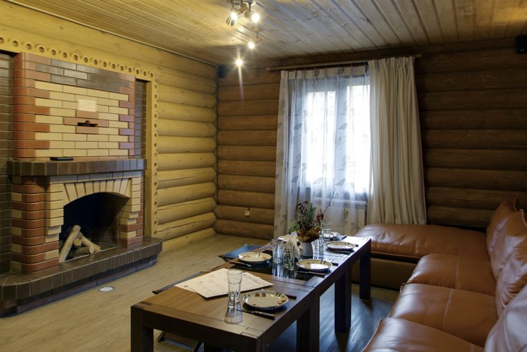 Баня из оцилиндрованного бревна отделка внутри