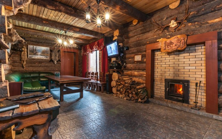 Интерьер бани в русском стиле