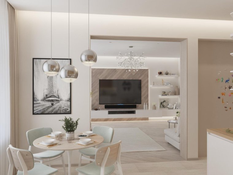 Кухня гостиная с проемом