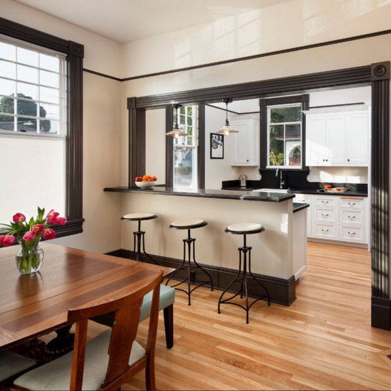 Кухня-гостиная с барной стойкой