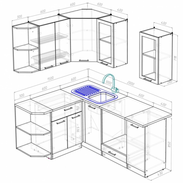 Кухонный гарнитур "Лиана ультра"