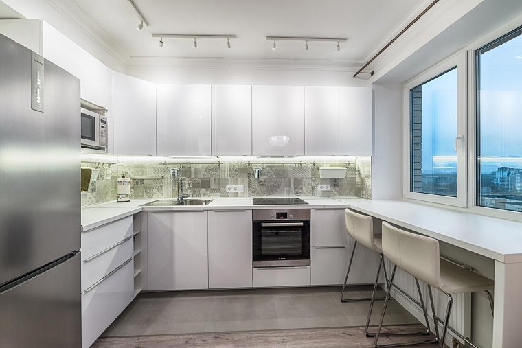 Подоконник-столешница на кухне в хрущевке