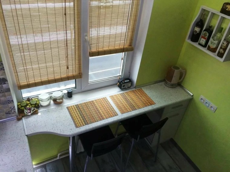 Подоконник-столешница на кухне