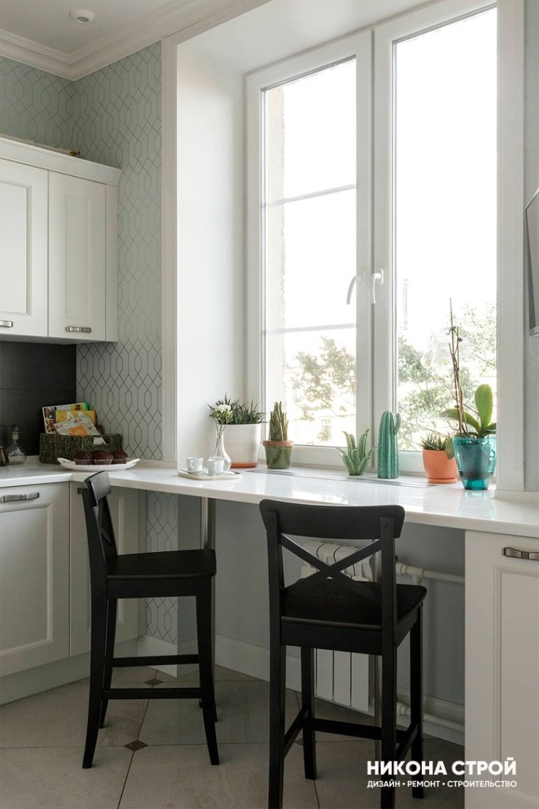 Кухонный гарнитур с подоконником