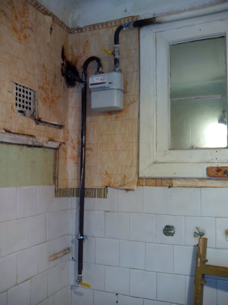 Газовый счетчик на кухне