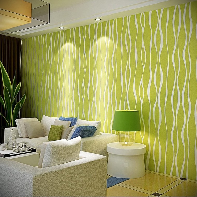 Гостиная с желтыми обоями