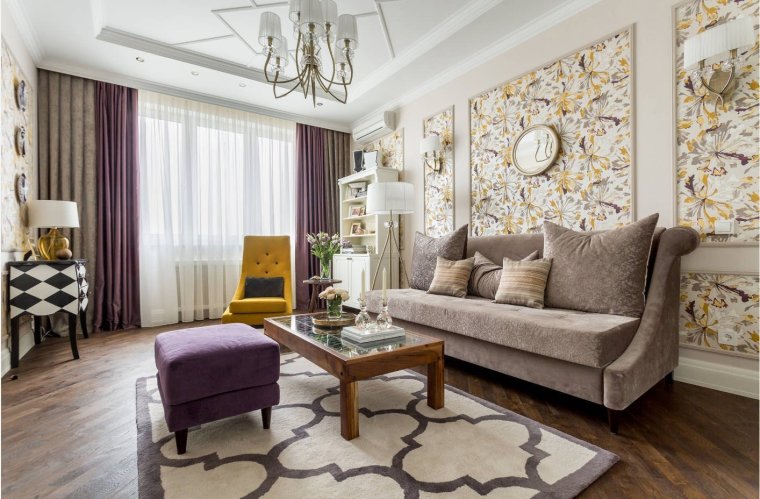 Гостиная в салатовых тонах