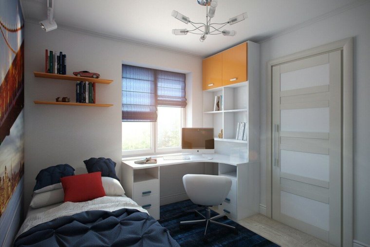 Узкая детская комната