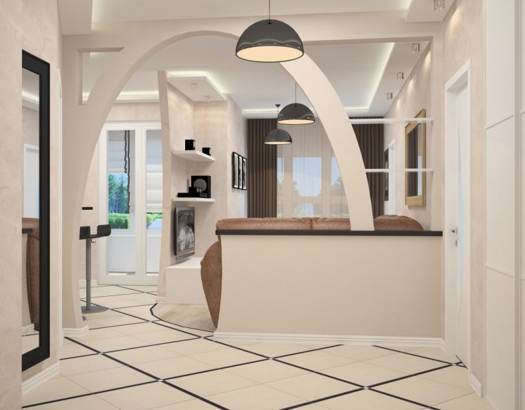 Перегородка между кухней и коридором