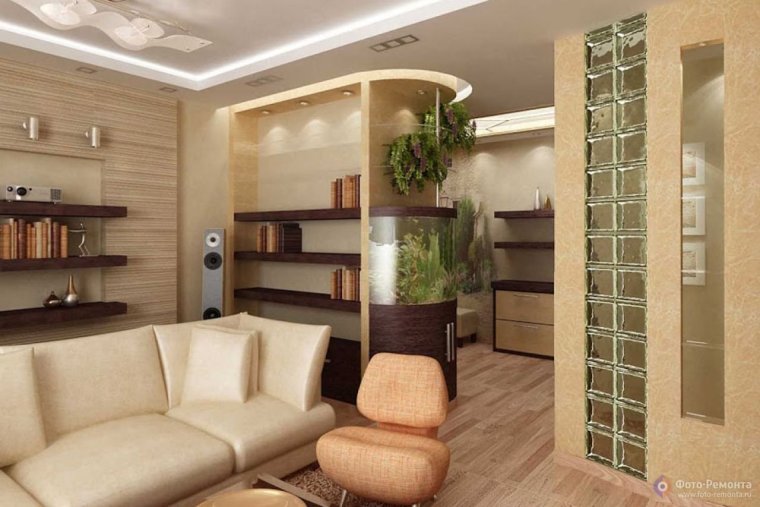 Перегородка между кухней и гостиной