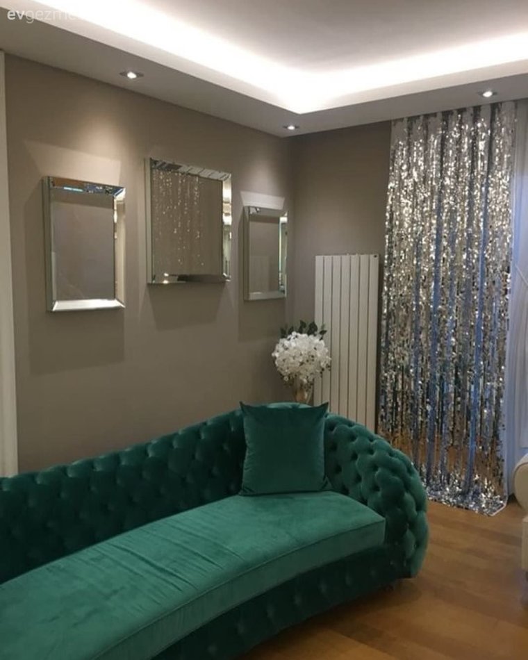 Шторы канвас изумруд