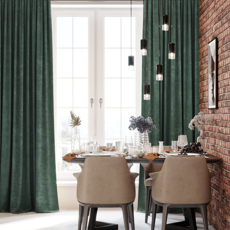 Шторы тотал блэкаут зеленый