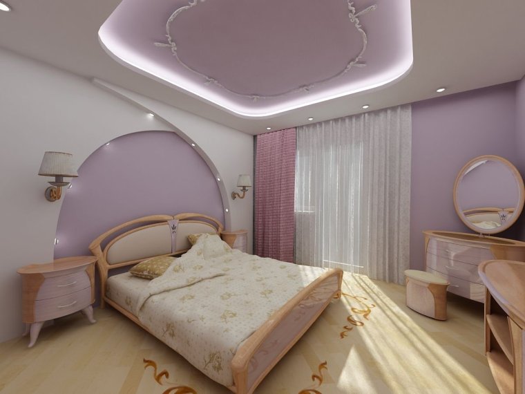 Потолки ГКЛ В спальню