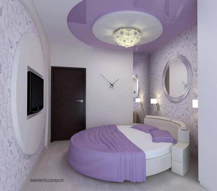 Декор натяжного потолка для спальни