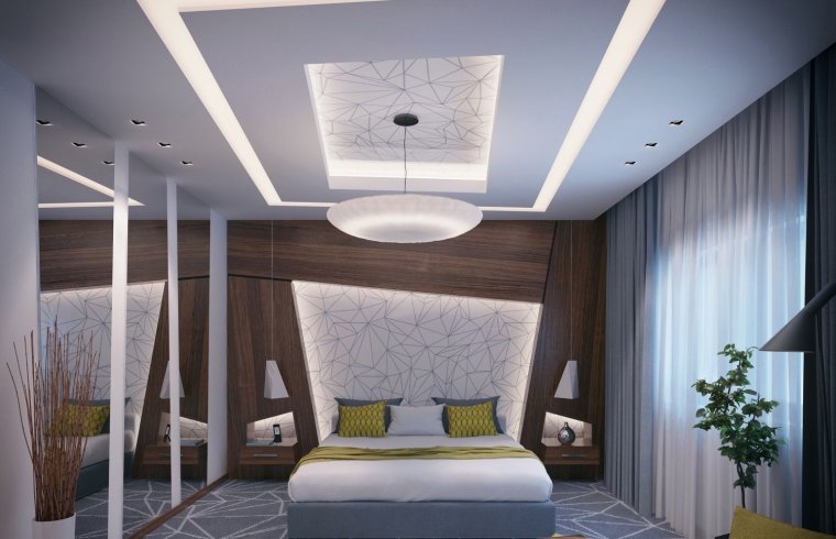 Потолок в спальне