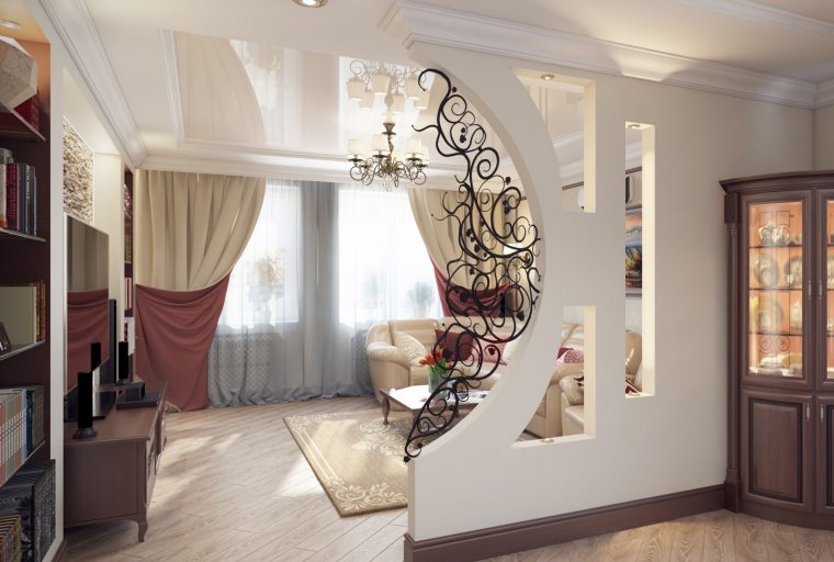 Перегородки в коридоре для зонирования