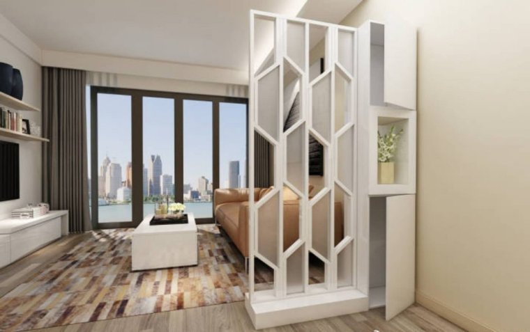 Перегородка в гостиной для зонирования