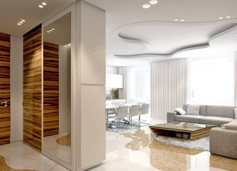 Перегородка между прихожей и гостиной