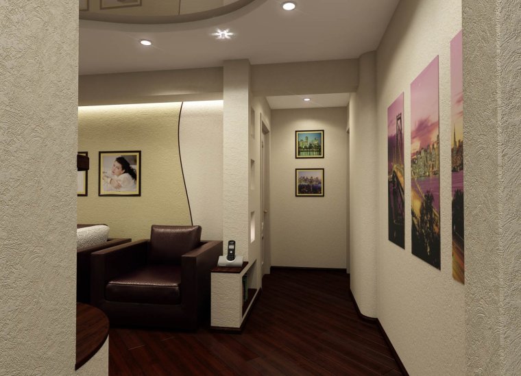 Перегородка между коридором и гостиной