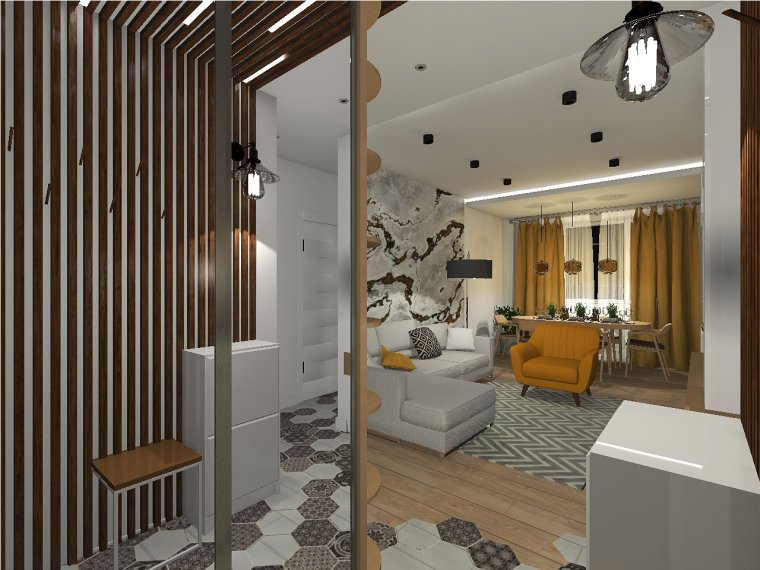 Перегородка прихожая гостиная